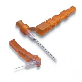 ICU Medical 4292 Needle, Safety, Hypodermic, 25G x 1", Hub Color Orange, 100/bx, 8 bx/cs (US Only)