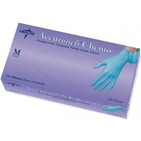 Medline MDS192084 Accutouch Chemo Nitrile Exam Gloves Nitrile, Blue Glove, Beaded Cuff, Small (1000/case)