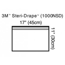 3M Health Care 1000NSD Towel Drape, Small, 11" x 17", Non-Sterile, Clear Plastic, Adhesive Strip, 100/cs (Continental US+HI Only)