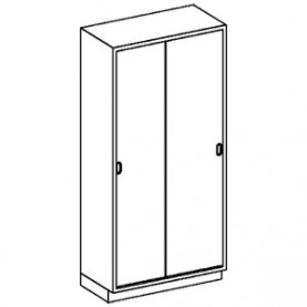 Blickman Industries 2030535180 High Cabinet 35"W x 84"H x 18"D, (5) Stainless Steel Adjustable Shelves, Sliding Solid Doors (DROP SHIP ONLY)