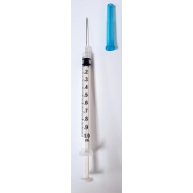 Exel Corporation 26066 Tuberculin Syringe, 1cc with Needle, 25Gx1", PA Zero Dead Space, 100/bx, 10 bx/cs
