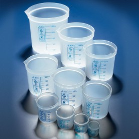 BDA300P Globe Scientific Straight Sided Beaker,Polypropylene, 10 mL, 25 mL, 50 mL, 100 mL, 250 mL,400 mL,500 mL,600 mL, 1000 mL, 2000 mL,  Height,  O.D. (Set of 3)