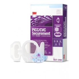 3M Health Care 1837-2100 Securement Device, 2" x 2 1/8", IV Advanced Dressing, 3.5" x 4.5", 20/bx, 4 bx/cs (Continental US+HI Only)
