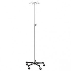 Blickman Industries 0561350600 IV Stand, Heavy Duty, 6 Hook, 5 Leg, Wall Saver Base On 718 Casters (DROP SHIP ONLY)