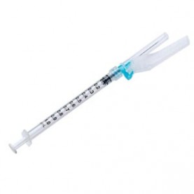 MediVena 2110 Luer-Lock Syringes, 1ml, w/ Safety Needles, 23Gx1 (25mm), 100/bx