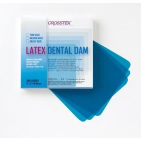 Crosstex International 19300 Dental Dam, Medium, Blue, 6" x 6", Unflavored, 36 sheets/bx