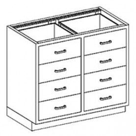 Blickman Industries 2013835000 Base Cabinet 35"W x 35 3/4"H x 22"D, (8) 1/4-1/2 Drawers (DROP SHIP ONLY)