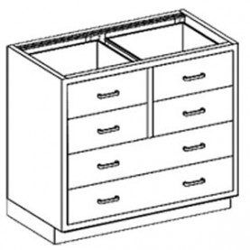 Blickman Industries 2013635000 Base Cabinet 35"W x 35 3/4"H x 22"D, (4) 1/4-1/2 Drawers (DROP SHIP ONLY)
