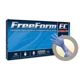 Ansell FFE-775-XL Exam Gloves, Nitrile Extended Cuff, PF, Latex-Free, Textured Fingers, Blue, X-Large, 50/bx, 10 bx/cs (US Only)