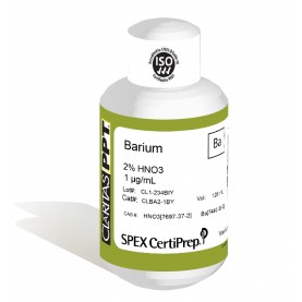 Claritas PPT Grade Barium for ICP-MS, 1 ug/mL (1 PPM), 125 mL, in 2% HNO3, SPEX Certiprep, CLBA2-1BY