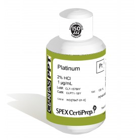 Claritas PPT Grade Platinum for ICP-MS, 1 ug/mL (1 PPM), 125 mL, in 2% HCl, SPEX Certiprep, CLPT1-1BY