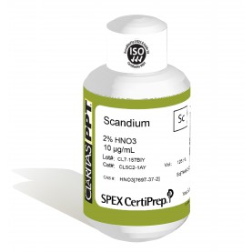 Claritas PPT Grade Scandium for ICP-MS, 10 ug/mL (10 PPM), 125 mL, in 2% HNO3, SPEX Certiprep, CLSC2-1AY