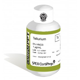 Claritas PPT Grade Tellurium for ICP-MS, 1 ug/mL (1 PPM), 125 mL, in 5% HNO3, SPEX Certiprep, CLTE2-1BY