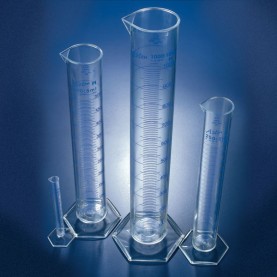 CTA1000P Globe Scientific Graduated Cylinder, 1000 mL, PMP (TPX), Class A, 440 mm Height, Hexagonal Base, Molded Graduations (Pack of 1)