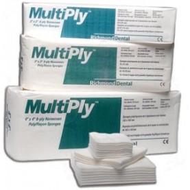Richmond Dental 300639 MultiPly Non-Woven Rayon/ Poly Sponge, 4" x 4", 8-Ply, Non-Sterile, 100/slv, 20 slv/cs