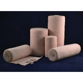 Ambra Le Roy 73450 Economy Elastic Bandage, 4" x 5 yds (Stretched) with Standard Clips, Tan, Latex Free (LF), 10/bx, 5 bx/cs (66 cs/plt) (US Only)