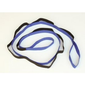 Therapeutic Dimensions, Inc. RM-SS Stretching Aid, 5 ft 7" Long, Blue Webbing with Black Elastic Stretch Strap, Clear Poly Ziplock Bag (091157)