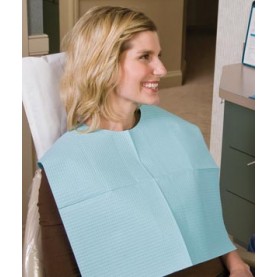 TIDI Products, LLC 917341 Contour Neck Bib, 17" x 18", 2-Ply + Poly, White, 500/cs