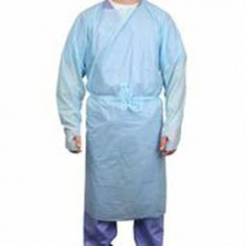 TIDI Products, LLC 8575 Gown, Polyethylene, Closed Loop Neck, Open Back, Thumb-Loop Cuffs, Universal Size, Blue, 15/bx, 5 bx/cs