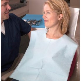 TIDI Products, LLC 917493 Bib, Oral Surgery, X-Large, T/P/T, 29" x 42", Blue, 50/cs