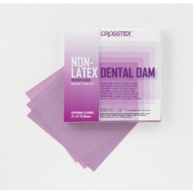 Crosstex International 19500 Dental Dam, Medium, Purple, 6" x 6", Peppermint, Latex Free (LF), 15 sheets/bx
