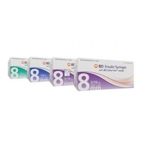 BD 328440 Insulin Syringe w/ Ultra-Fine Needle, 31G x 5/16", 0.3mL, ½ Unit, 100/bx, 5 bx/cs (Continental US Only) (Drop Ship Requires Pre-Approval)