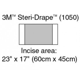 3M Health Care 1050 Incise Drape, Overall 32" x 17", Incise 23" x 17", 10/bx, 4 bx/cs (Continental US+HI Only)