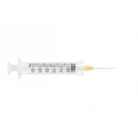 UltiMed, Inc. 63008 Safety Syringe, Detachable Needle, 3mL, 25G x 1", 100/bx