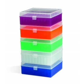 Bel-Art Polypropylene Cryobox, 10x10 Layout, Holds 0.5, 1.5, and 2.0 mL Tubes and Vials, Clear
