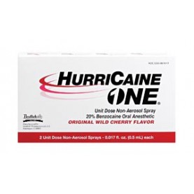 Beutlich LP Pharmaceuticals 0283-0610-11 HurriCaine ONE®, Unit Dose Non-Aerosol Spray, 0.5mL, 2/bx (US Only)