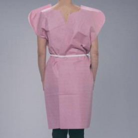 TIDI Products, LLC 910536 Exam Gown, 30" x 42", Adult, Mauve, T/ P/ T, Front or Back Opening, 50/cs