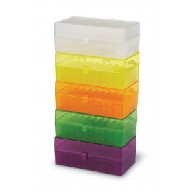 Heathrow Scientific 50-Well Microtube Storage Box, Fits 1.5 and 2.0mL Tubes, Natural