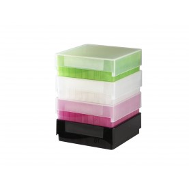 Heathrow Scientific 81-Well Microtube Storage Box, Fits 1.5 and 2.0mL Tubes and Vials, Natural