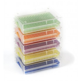 HS120538 Heathrow Scientific Low Temperature PCR Rack 96 Well, Fits 0.2 ml tube, Pack of 5, Multicolor