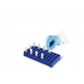 Heathrow Scientific Cryovial Holder, 50 Place, Fits 2.0 and 5.0 Cryovials, Blue