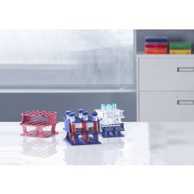 Half-Size Delrin Tube Racks in Blue, Yellow and Red