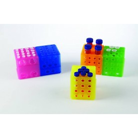 Heathrow Scientific Cube Rack, Holds 0.5, 1.5, 15 and 50 mL Tubes, Assorted Colors