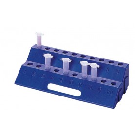 heathrow scientific 2 level tube rack, blue, hs4284a