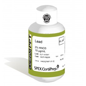 Claritas PPT Grade Lead 206 Isotope for ICP-MS, 10 ug/mL (10 PPM), 125 mL, in 2% HNO3, SPEX Certiprep, ISOT-PB206