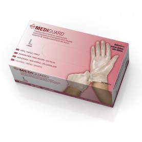 Medline MSV511H MediGuard Vinyl Synthetic Exam Gloves Vinyl, Clear Glove, Beaded Cuff, Small (150/box)