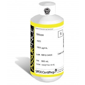 Assurance Grade Silicon for AA and ICP, 1,000 ug/mL (1,000 PPM), 500 mL, in H2O, SPEX Certiprep, PLSI9A-2X