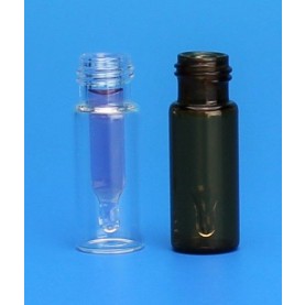 80209M-1232A JGFinneran R.A.M.™ Amber Glass Preassembled Vial, 250 µL, Black PP Open Hole Cap (Case of 100 )