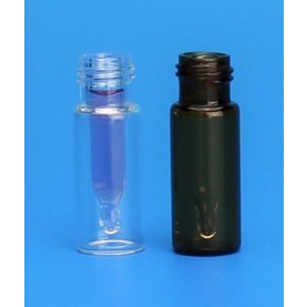 8029FBM-1232 JGFinneran R.A.M.™ Clear Glass Preassembled Vial, 350 µL, Black PP Open Hole Cap (Case of 1000 )