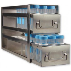 Argos Technologies Upright Freezer Drawer Rack for 50 mL Centrifuge Tubes, Holds 60 Tubes, Stainless Steel (1 Rack)