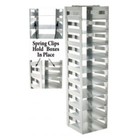 Argos Technologies Chest Freezer Vertical Spring Clip Rack for 2" Cryoboxes, Holds 10 Boxes, Stainless Steel (1 Rack)