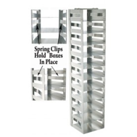 Argos Technologies Chest Freezer Vertical Spring Clip Rack for 2" Cryoboxes, Holds 11 Boxes, Stainless Steel (1 Rack)