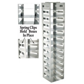 Argos Technologies Chest Freezer Vertical Spring Clip Rack for 2" Cryoboxes, Holds 12 Boxes, Stainless Steel (1 Rack)