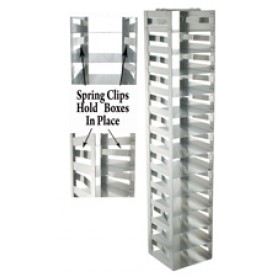 Argos Technologies Chest Freezer Vertical Spring Clip Rack for 2" Cryoboxes, Holds 13 Boxes, Stainless Steel (1 Rack)