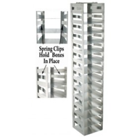 Argos Technologies Chest Freezer Vertical Spring Clip Rack for 2" Cryoboxes, Holds 14 Boxes, Stainless Steel (1 Rack)