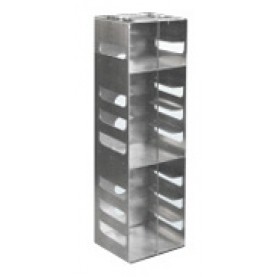 Argos Technologies Aluminum Vertical Racks for Chest & Nitrogen Tanks for 2" Cryoboxes, Holds 9 Boxes, Stainless Steel (1 Rack)